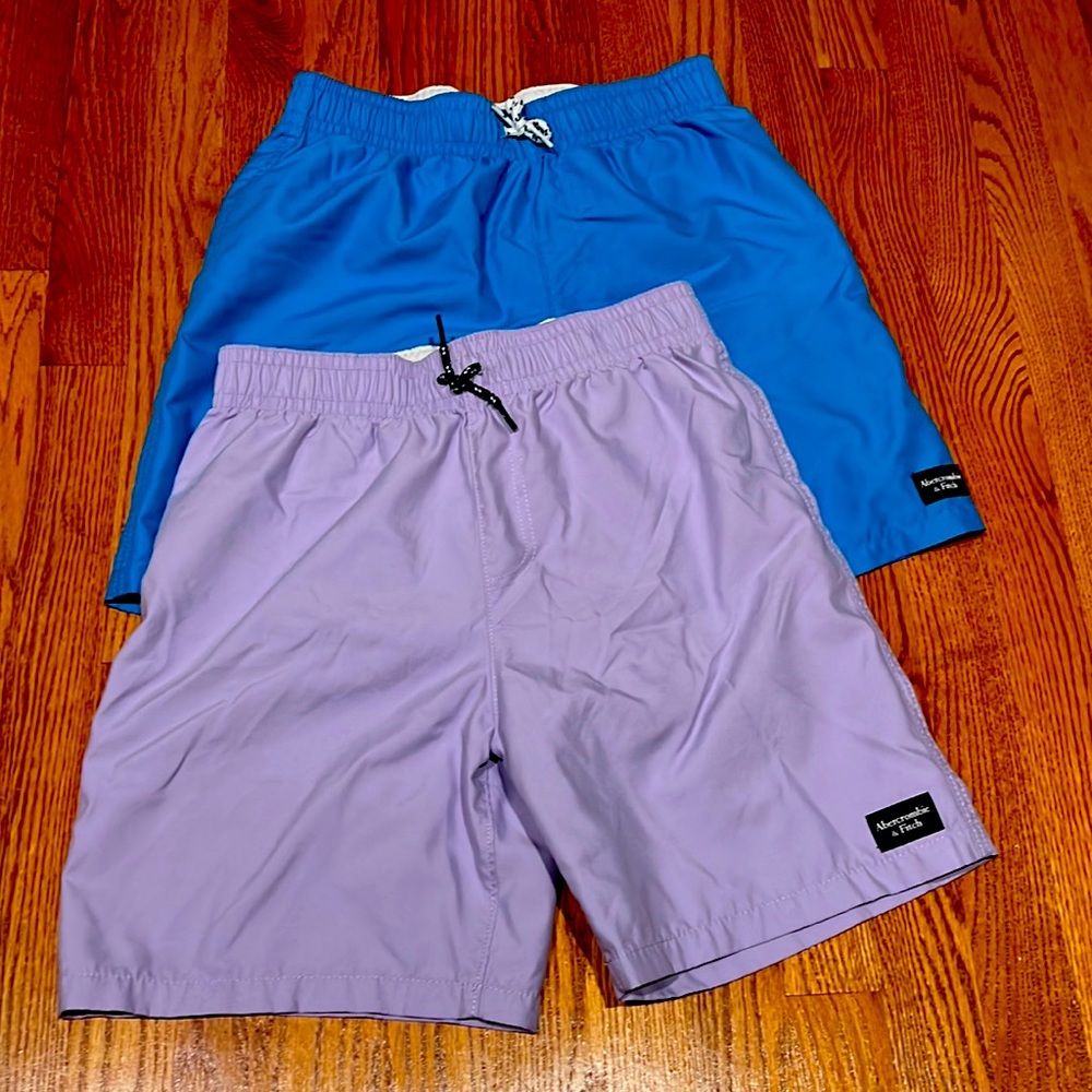 Two pairs of Abercrombie kids, swim trunks in a size 15/16